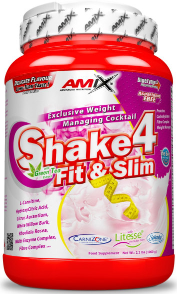 Proteínový nápoj v prášku Amix Shake 4 Fit&Slim 500g banán