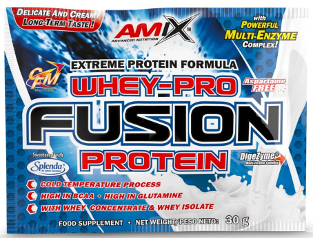 Srvátkový proteínový prášok Amix Pro Fusion 30g dvojitá biela čokoláda