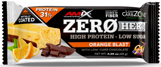 Proteínová tyčinka Amix Zero Hero 31% Proteín 65g pomaranč