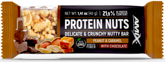 Proteínová tyčinka s orieškami Amix Protein Nuts 40g arašid karamel