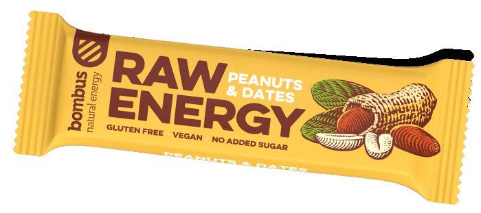 Tyčinka BOMBUS Raw energy - Peanuts+Dates 50g
