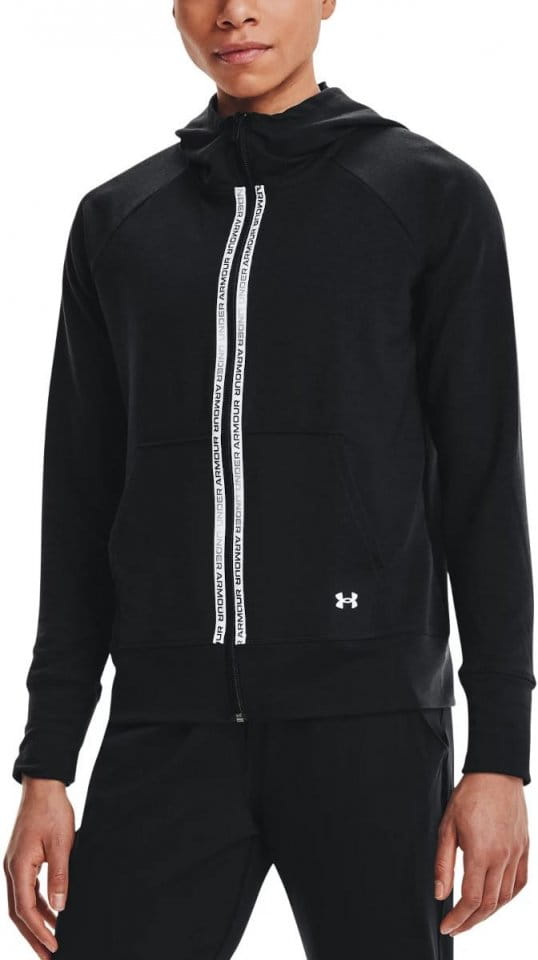 Mikina s kapucňou Under Armour Rival Terry Taped FZ Hoodie-BLK