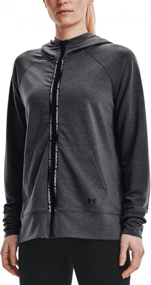 Mikina s kapucňou Under Armour Rival Terry Taped FZ Hoodie-GRY