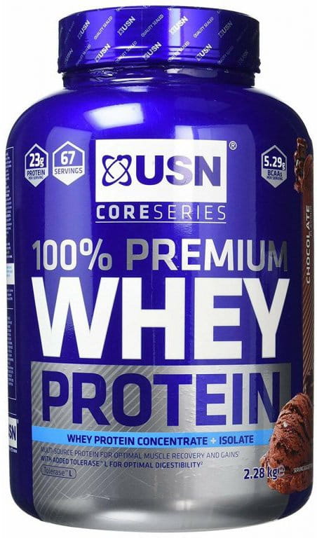 Srvátkový proteínový prášok USN 100% Premium 908g čokoláda